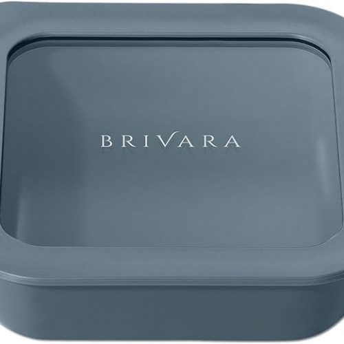 Ceramic Coated Glass Food Storage Container | No PTFE, PFOA, PFAS, and BPA | Reusable Non Toxic Meal Prep Container with Glass Lid | Easy To Store | 2.5 Cup Square [Dusk]