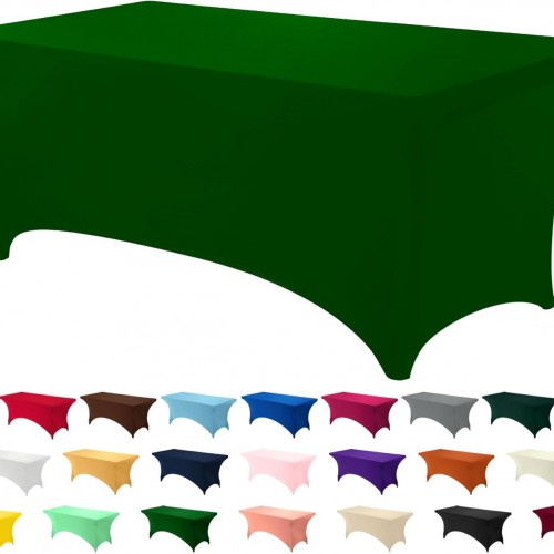 Utopia Kitchen 6FT Spandex Tablecloth [1 Pack, Emerald Green] 200 GSM Stretch, Fitted, Washable and Wrinkle Resistant Table Cloth Rectangle Cover for Trade Shows, Wedding, Parties [72Lx30Wx30H Inch]