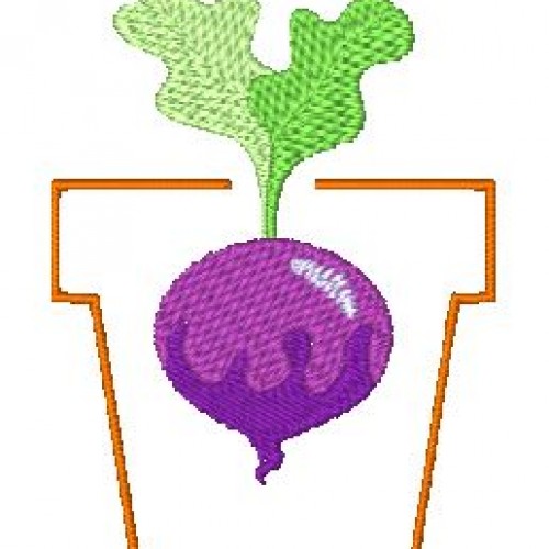 Applique Potted Veggies  [4x4]  11524  Machine Embroidery Designs