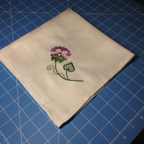 Embroidered Napkin Project [4x4] # 10247